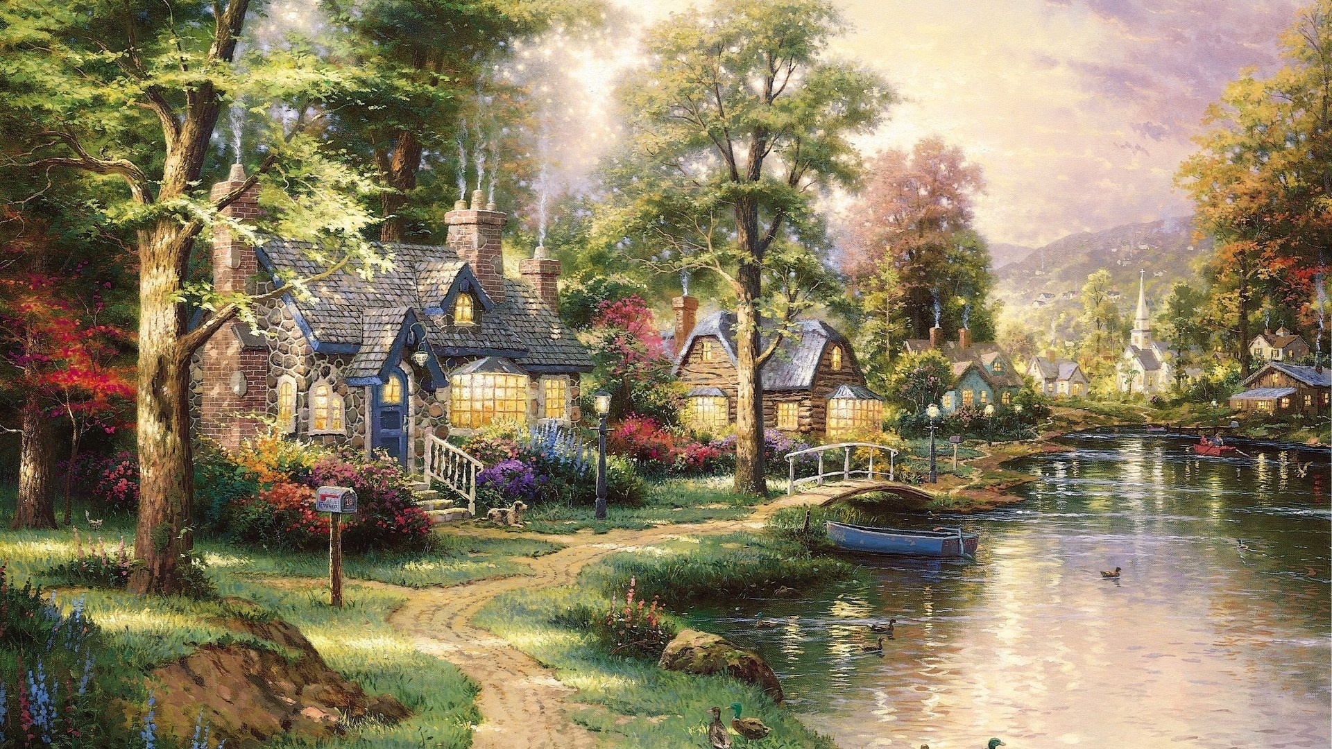 Art Wallpaper Set 1 (Thomas Kinkade Paintings) – Awesome Wallpapers, image size:1920x1080